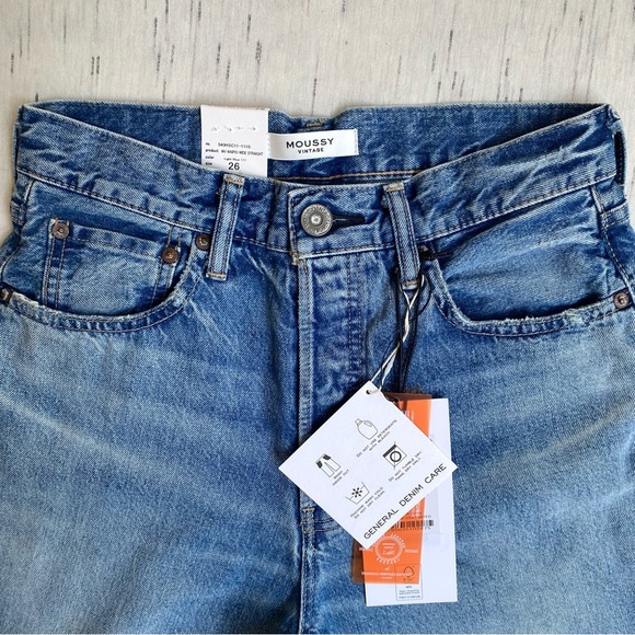 MOUSSY Waipio Wide Straight Jeans, Japanese Denim, Sz 26 - Picture 12 of 13